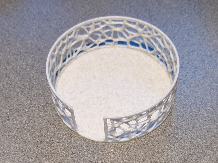 Coaster Holder, with veronoi patterned sides