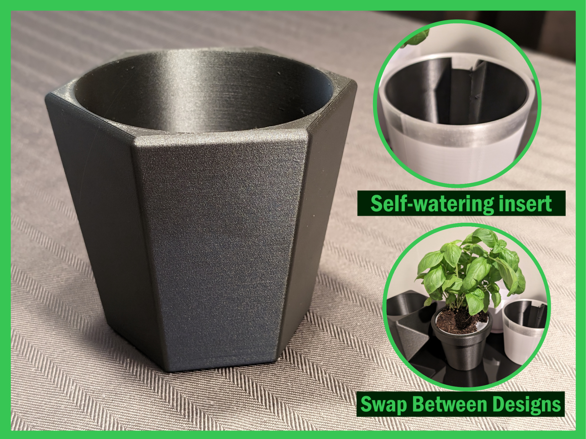 HEXIA Planter Bin Self Watering 4" 100mm