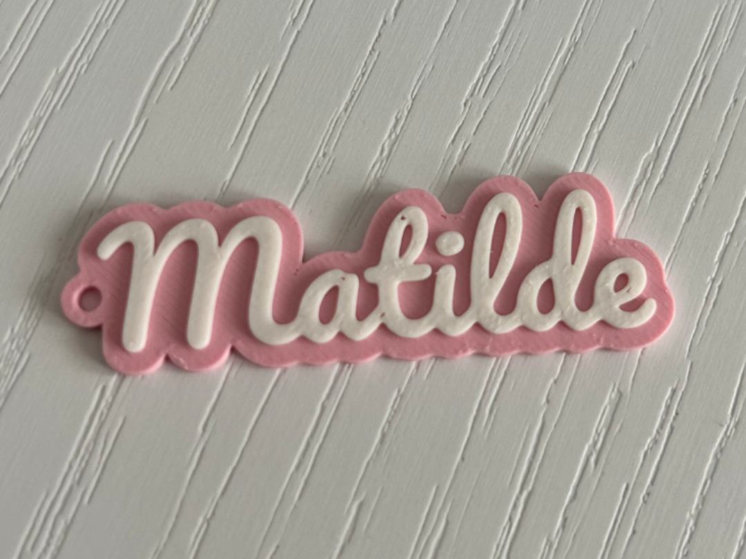 Matilde - 3d printed name keychain personalized