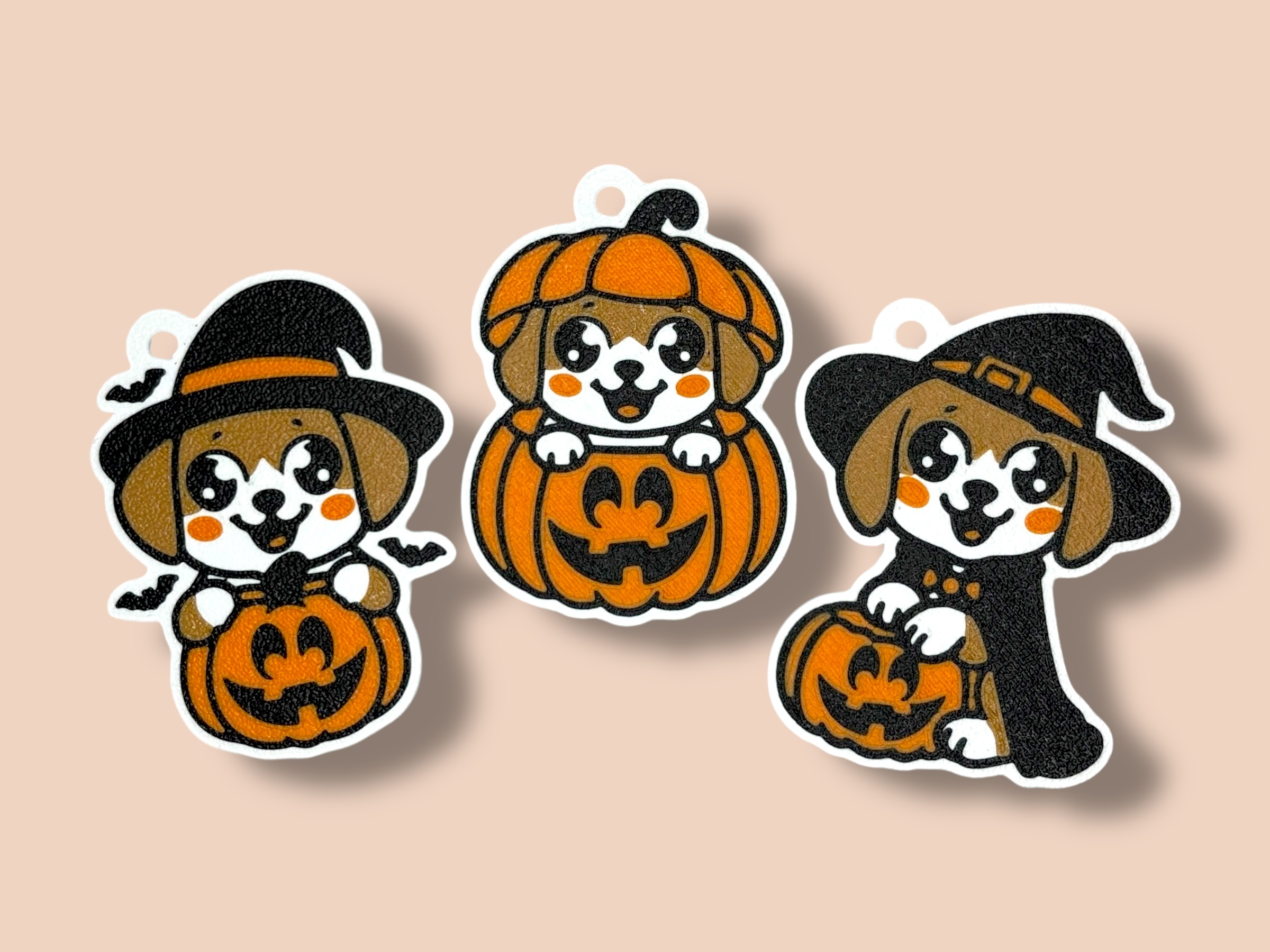 Halloween Puppy Keychain Set