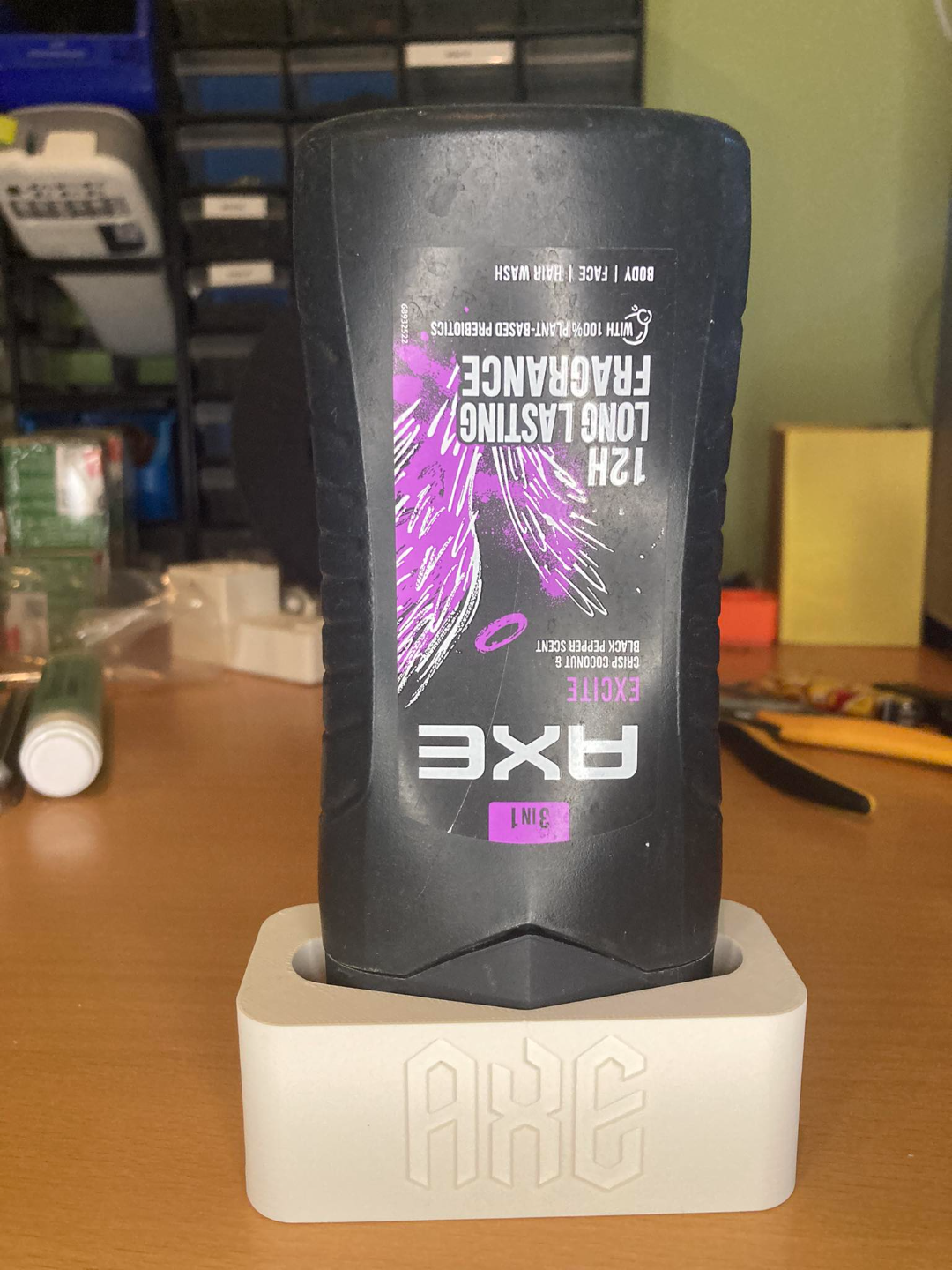Axe shower gel holder