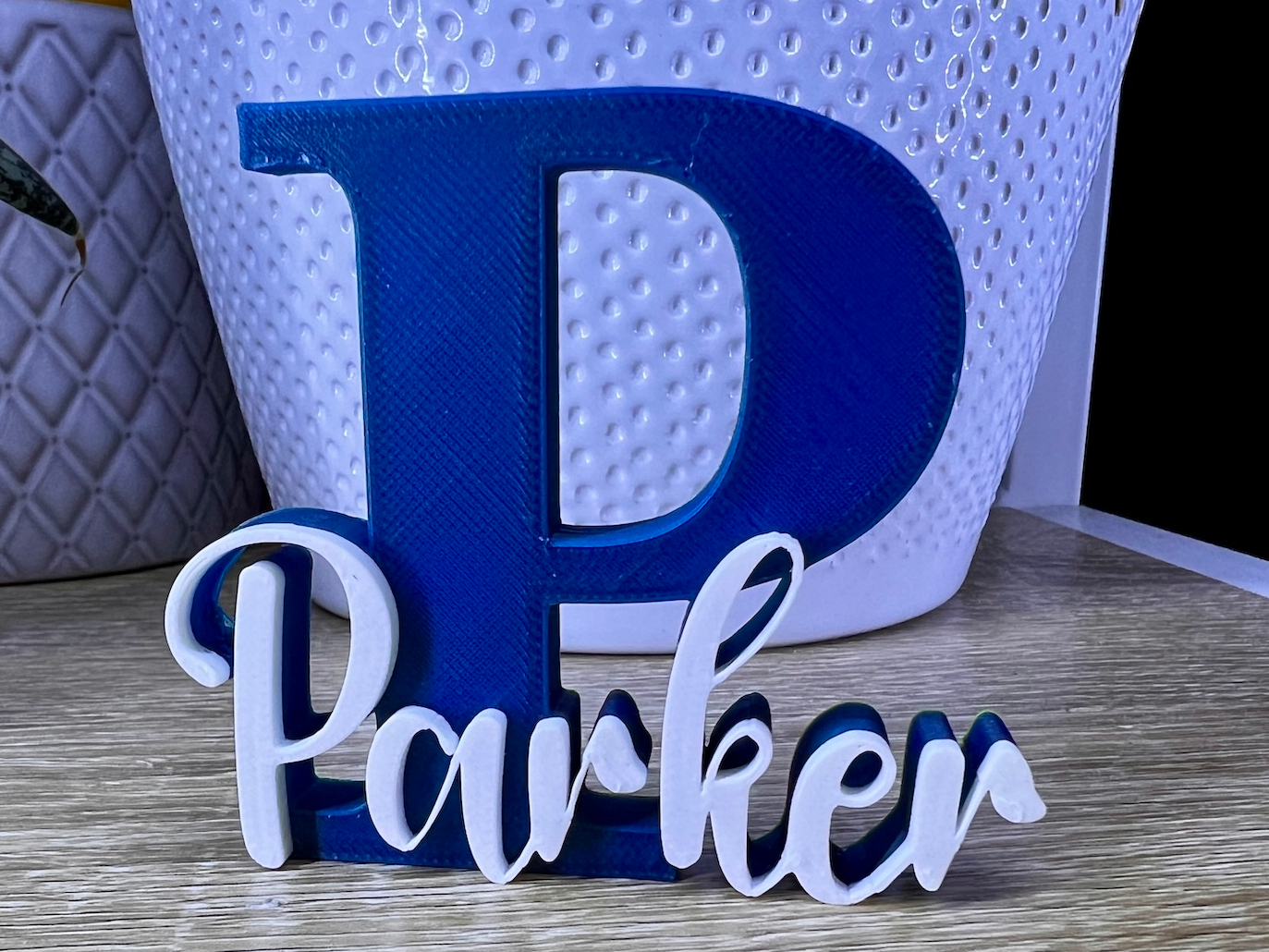 PARKER name ornament initial nameplate