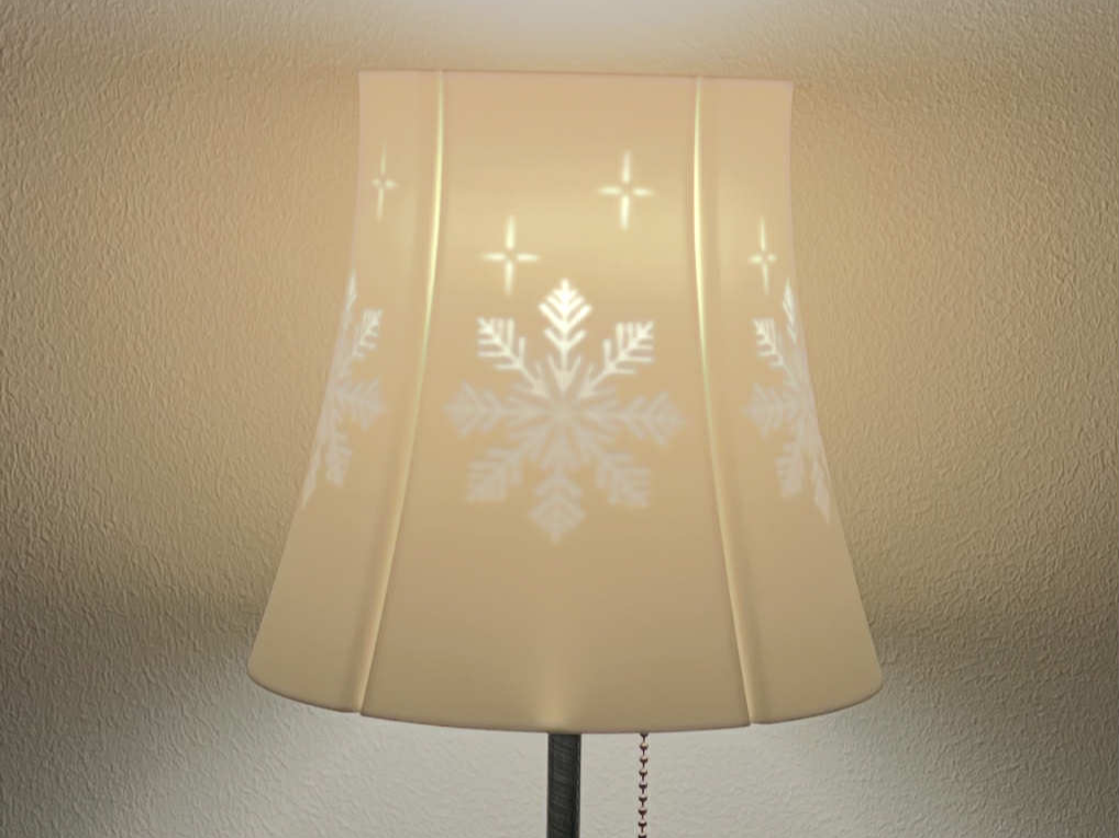 Lampshade with snowflakes