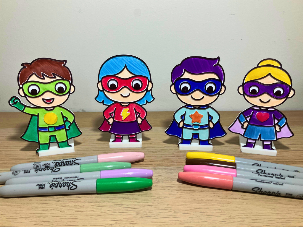NEW! Kids Superhero Colouring Set