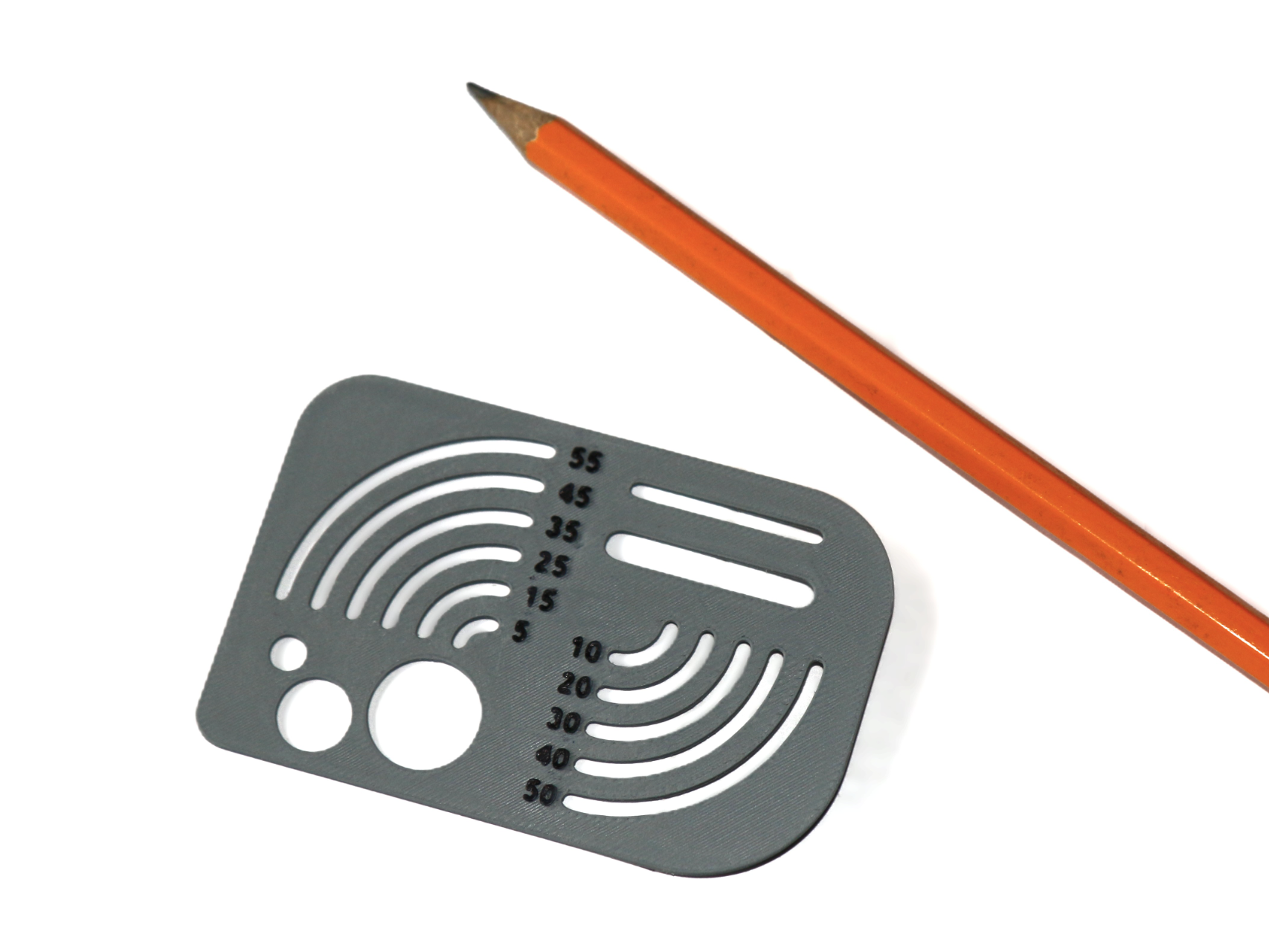 Radius stencil card