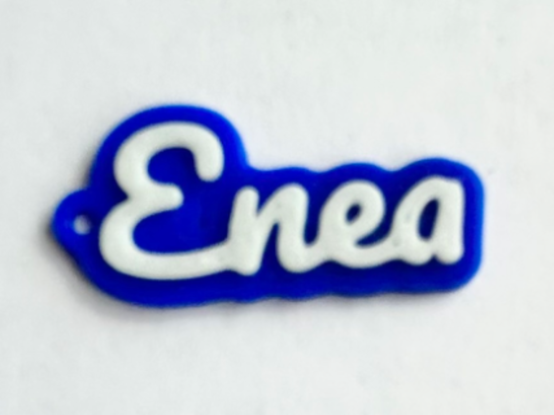 Enea 3d printed name keychain personalized