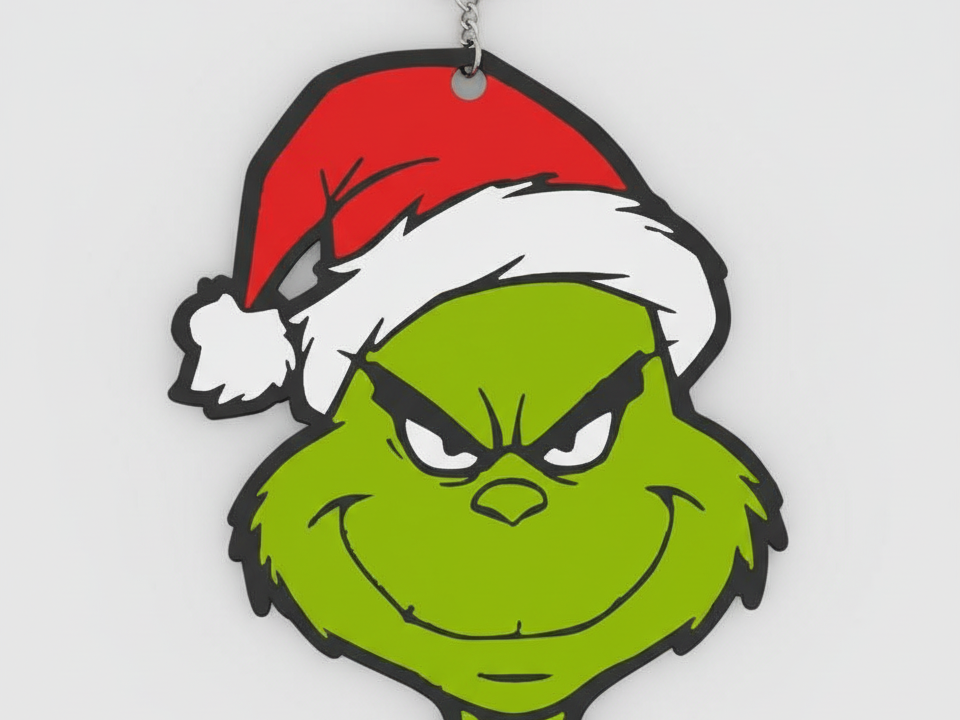 Grinch Christmas Keychain 2 – Multicolor 3D Print