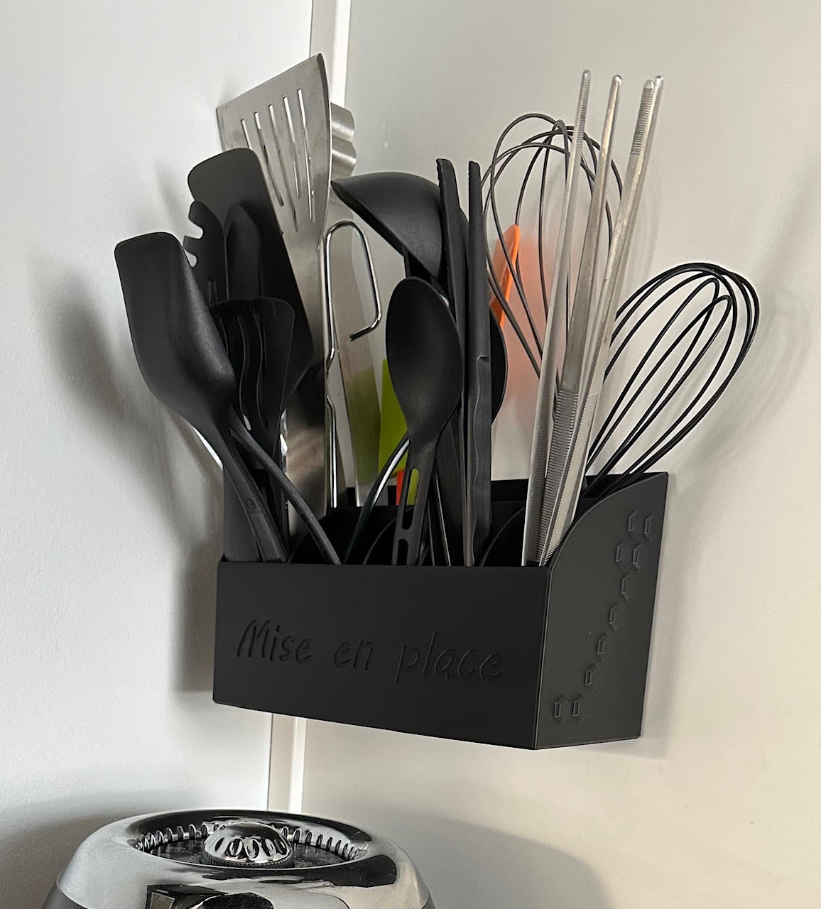 Kitchen utensil holder, wall mounted - "Mise en place"