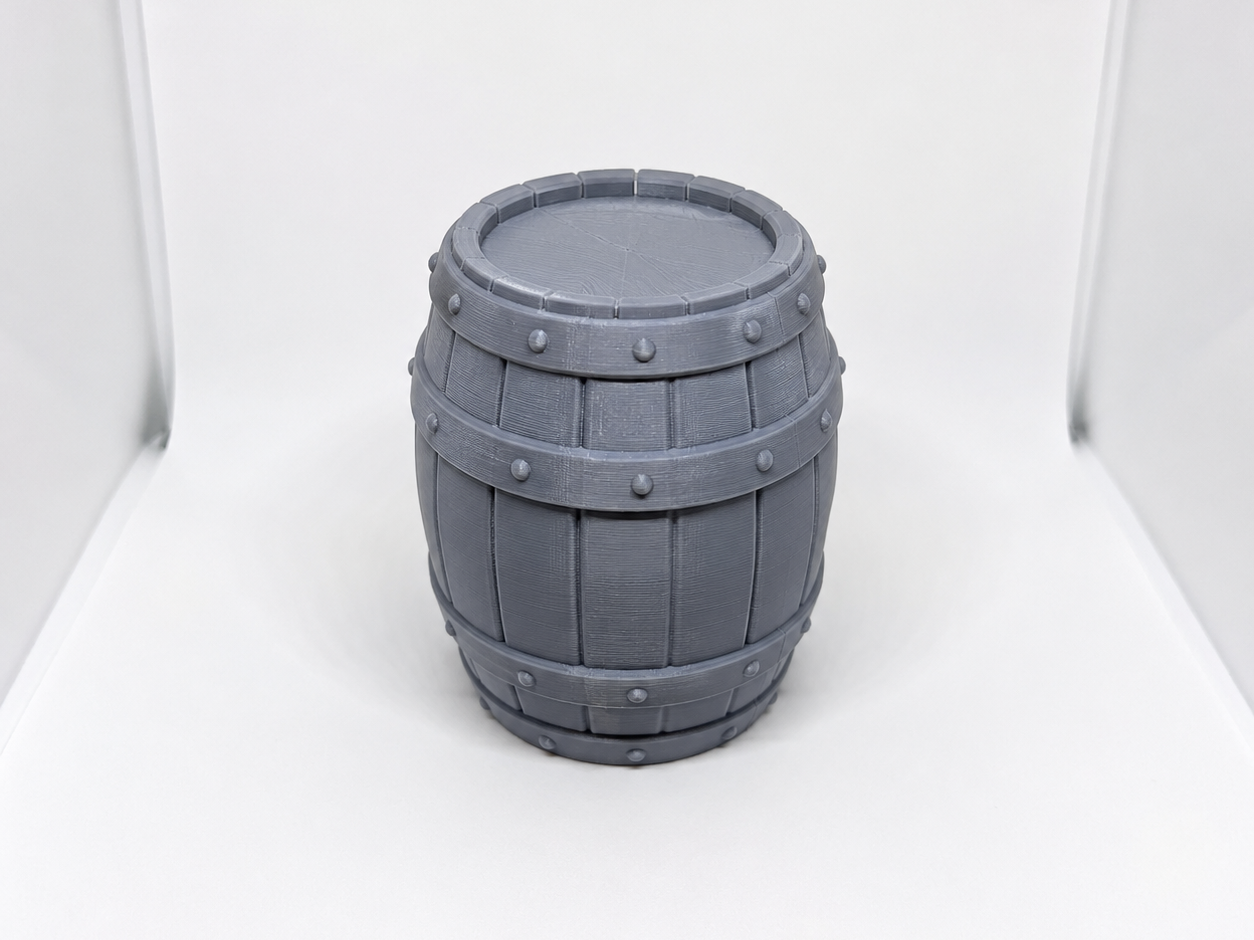 Closed Medieval Barrel – 28mm Terrain Prop