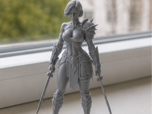 Female Warrior Figurine | RPG | Statue | Collect