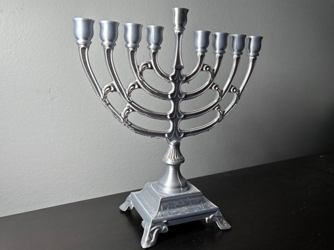 Traditional Hanukkah Menorah – Life Size Broken Up