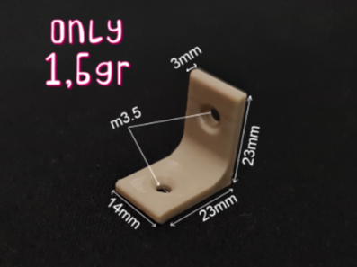 Miniature L Bracket (23x14x3mm)