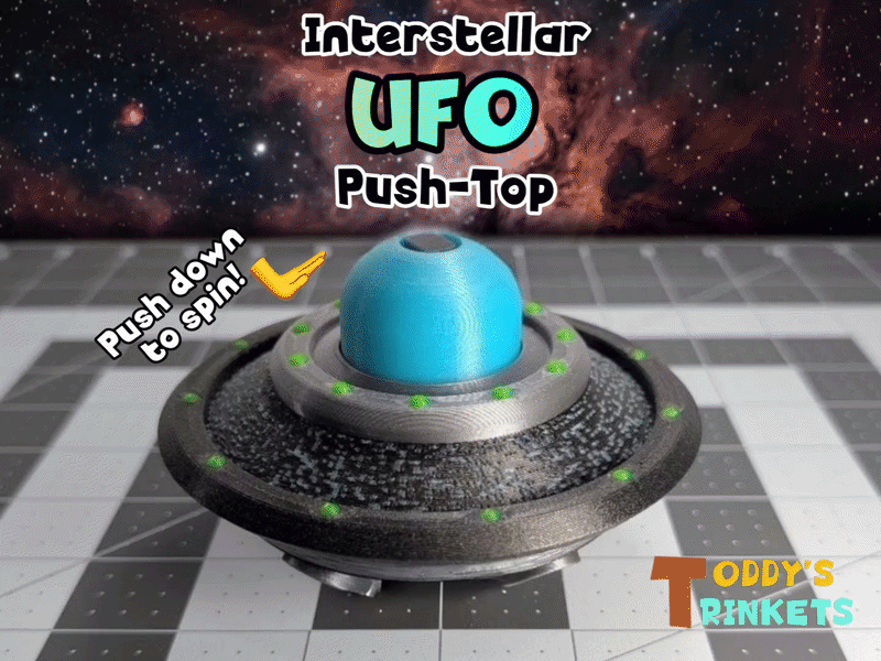 Interstellar UFO Push-Top - Mechanical Top Spinner