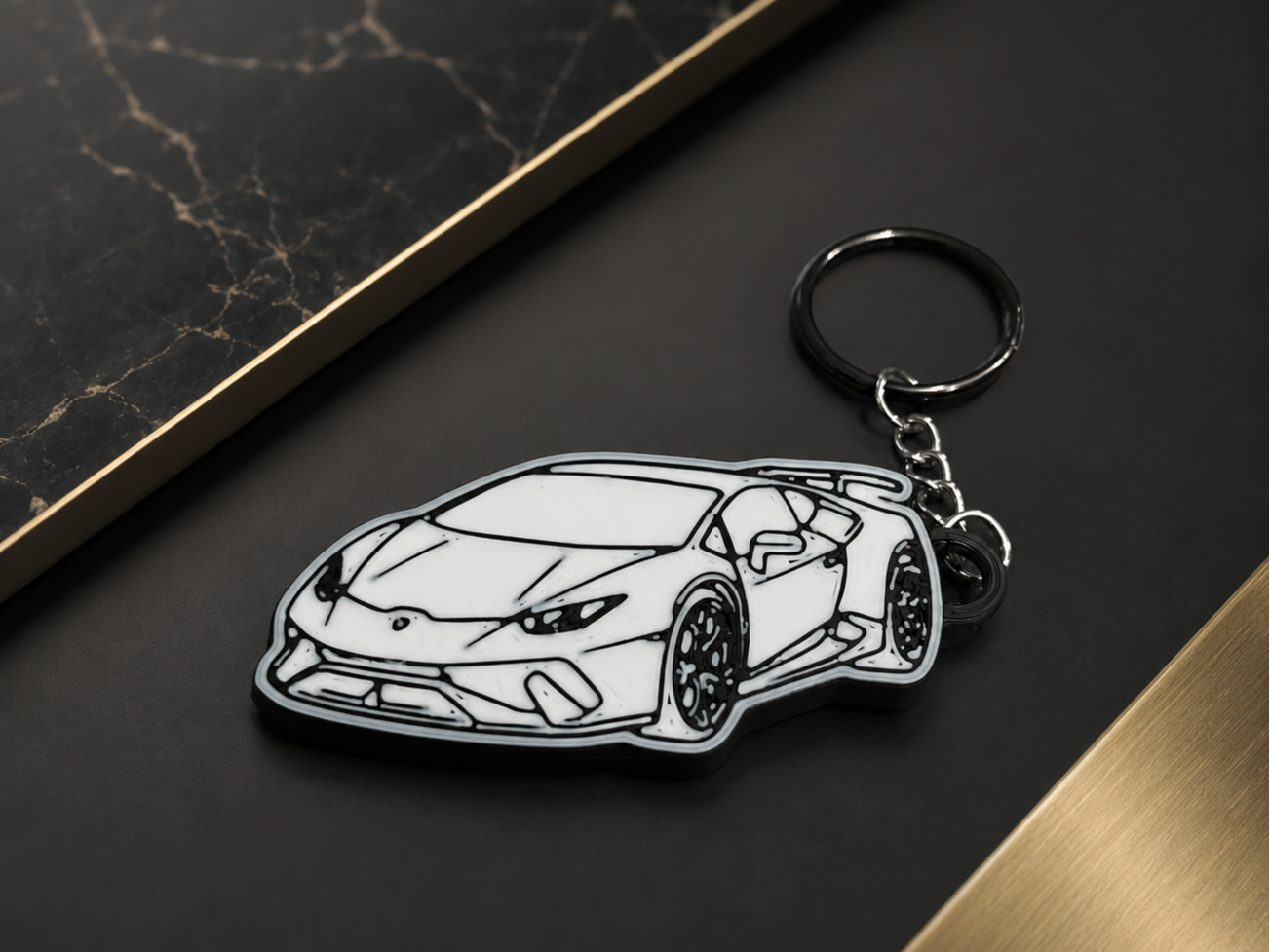 Lamborghini-inspired keychain