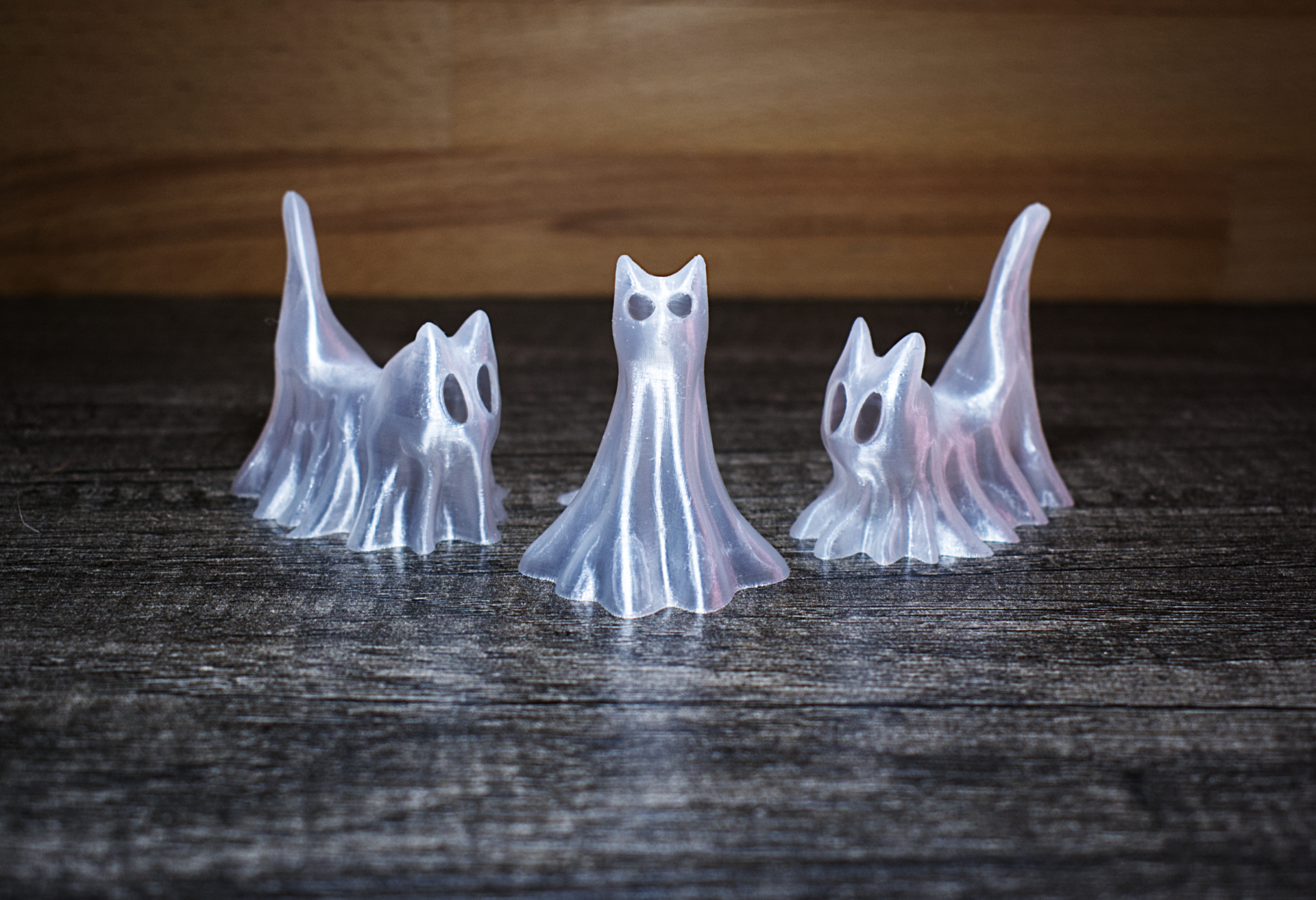 Halloween Ghost Cat Trio
