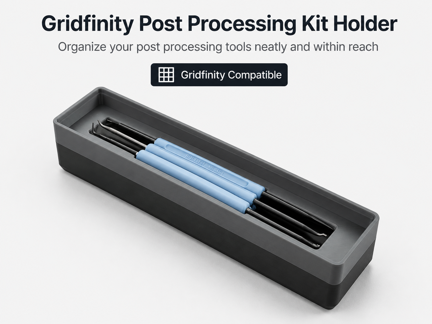Gridfinity Post Processing Kit Holder