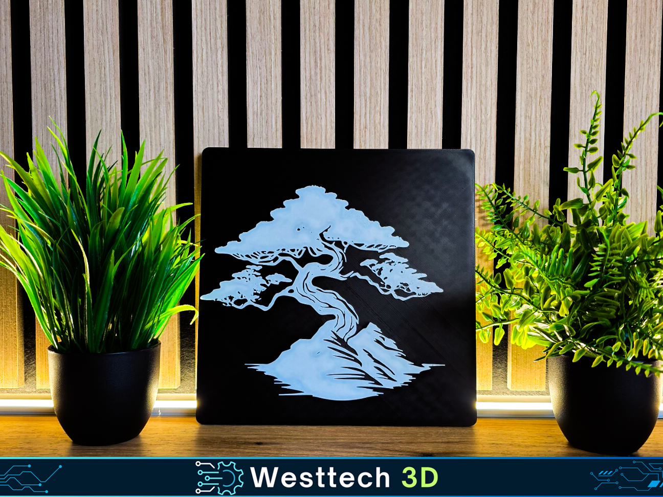 Bonsai Wandbild mit Bajonett Halterung