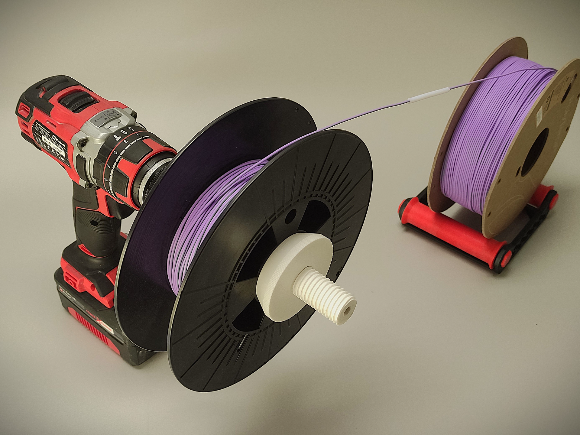 UPDATED: Simple Filament Respooler For Drill