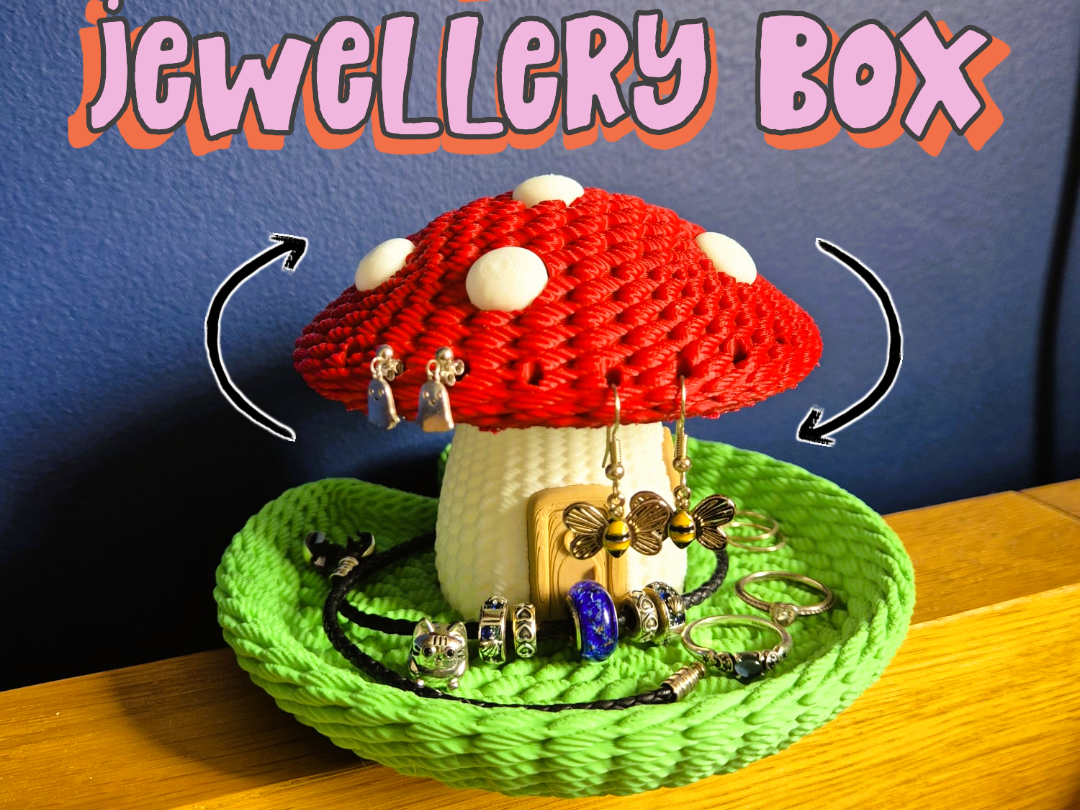 Mushroom jewellery box with removable lid NO AMS