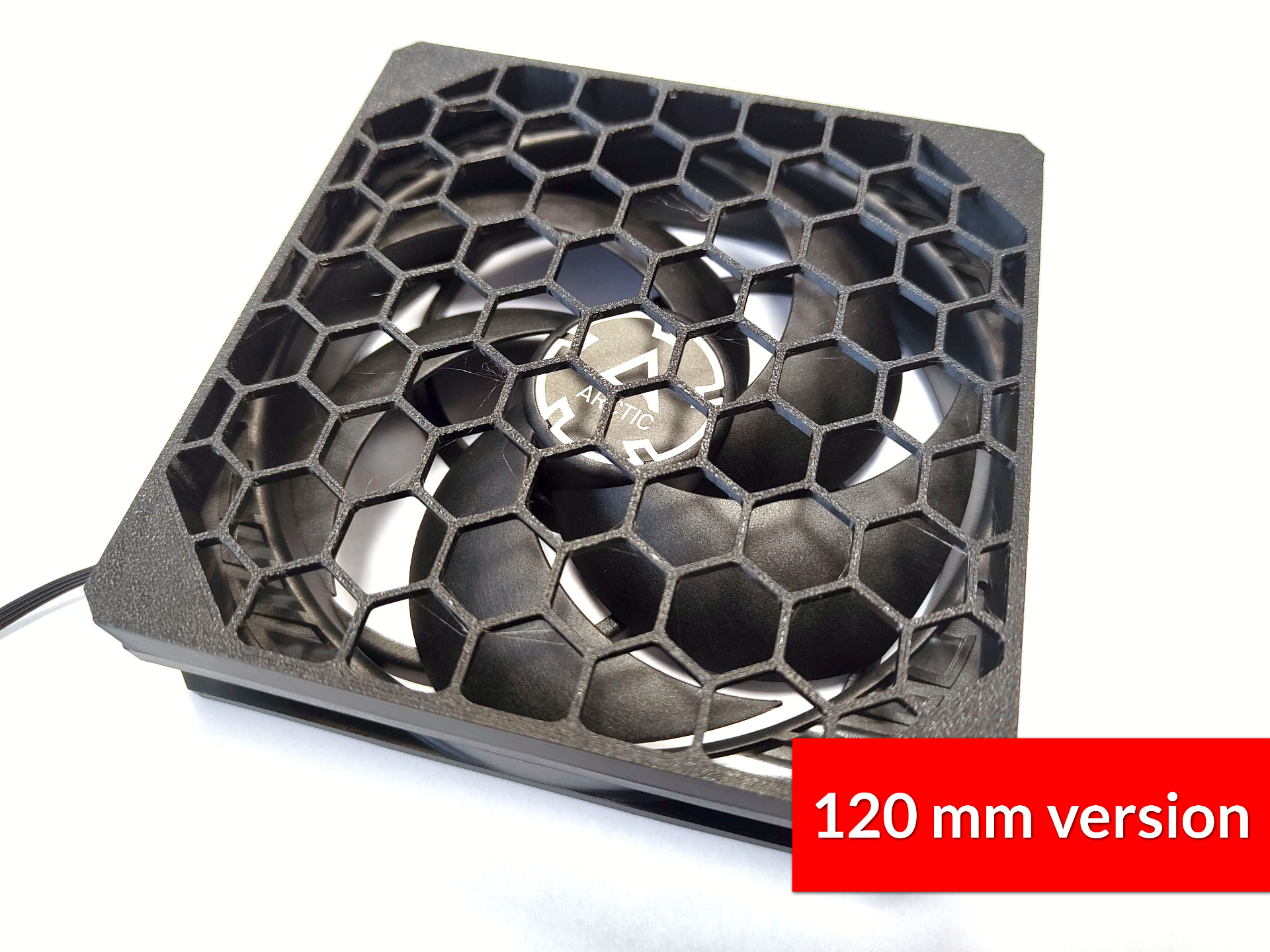 Screwless 120mm fan grill with distance, no whine