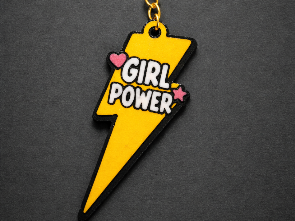 GIRL POWER on Lightning keychain