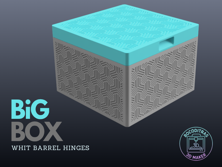 Caja con tapa y bisagra de metal