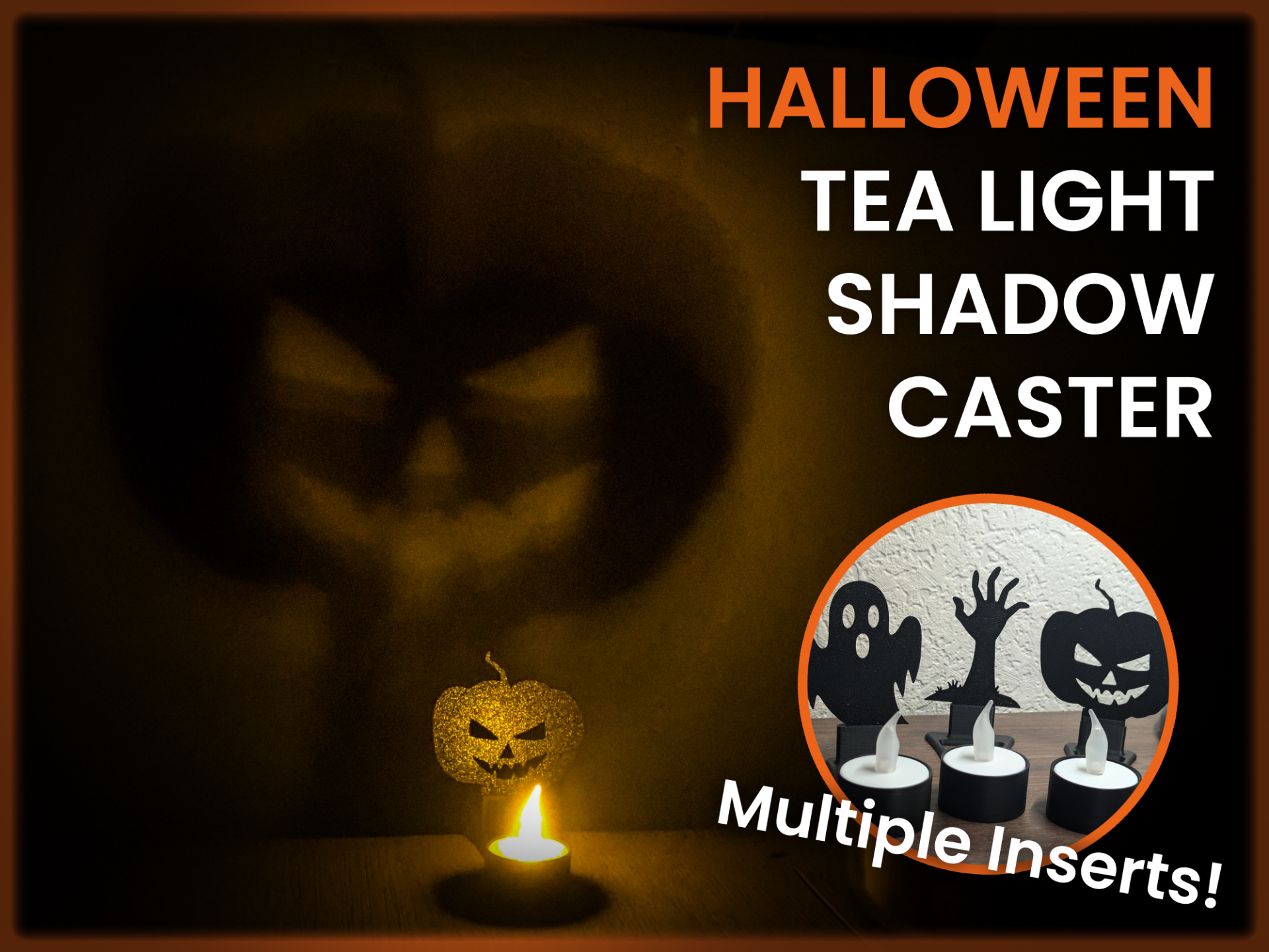 Halloween Tea Light Shadow Caster (Fast Print)