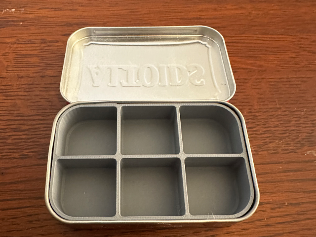 Altoids six compartment organizer