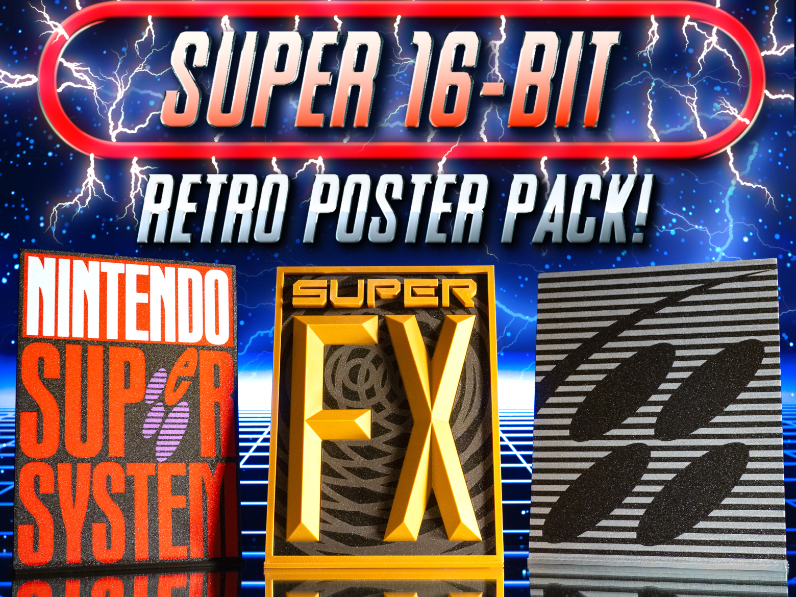 SNES Super 16-Bit Retro Poster Pack!