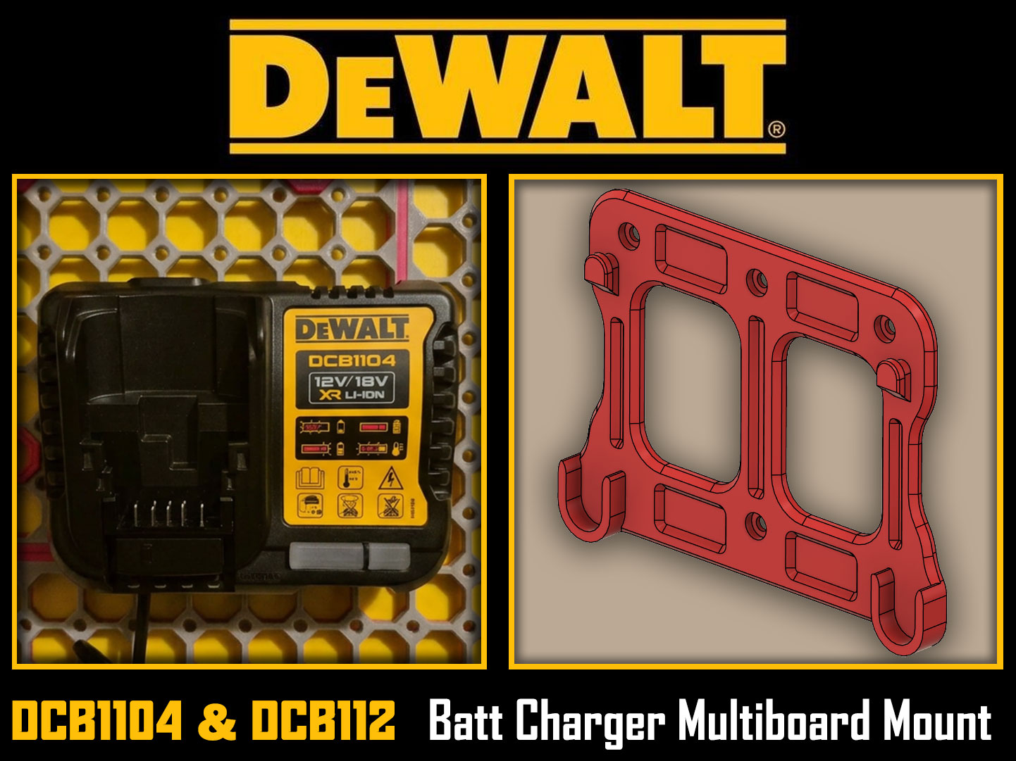DCB1104 & DCB112 Battery Charger Multiboard Mount
