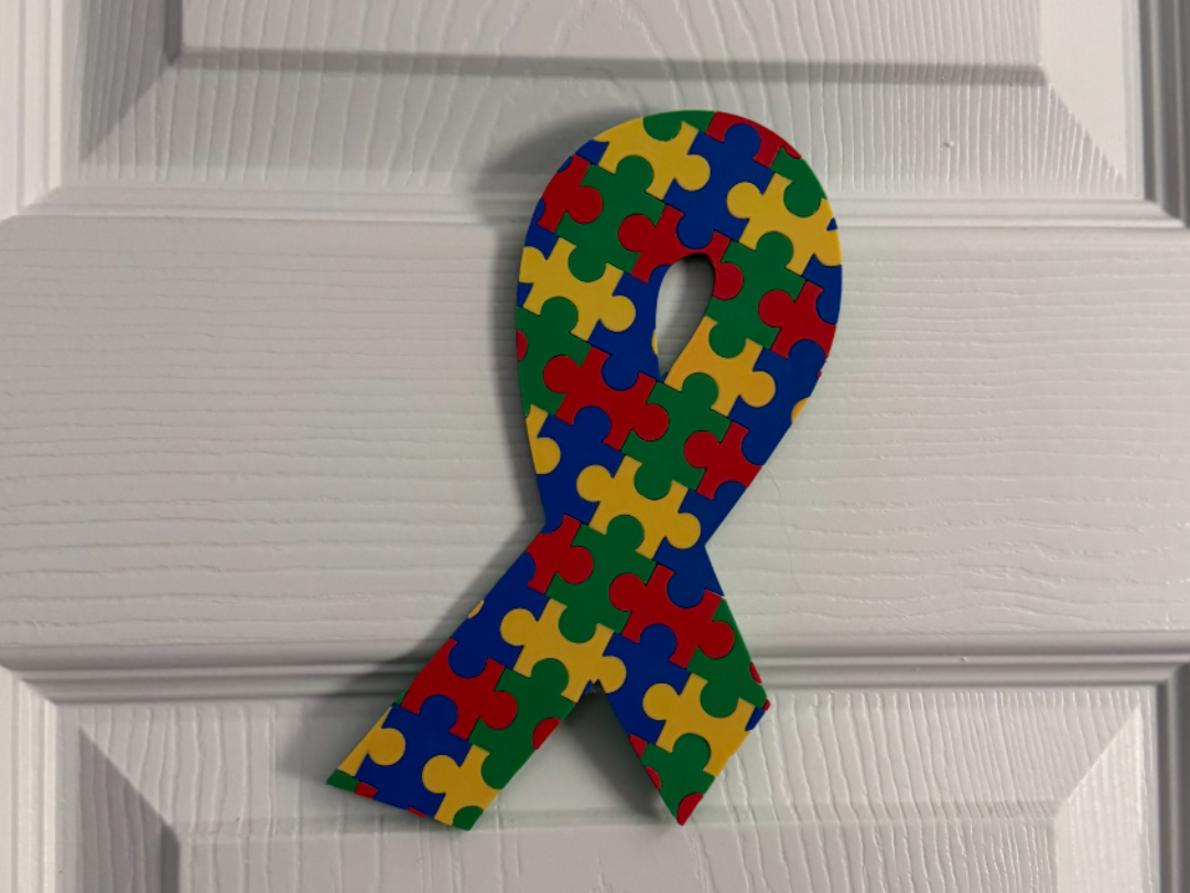 AUTISM PUZZLE AWARENESS RIBBON WALL ART
