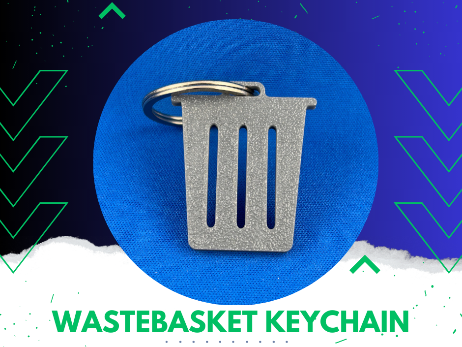 Garbage can / Wastebasket keychain