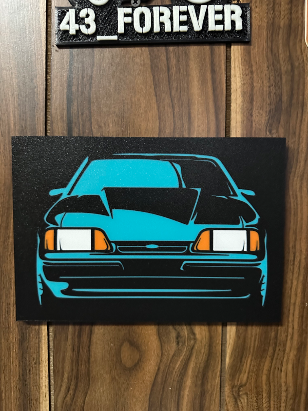 foxbody ford mustang front lightbox/wall art