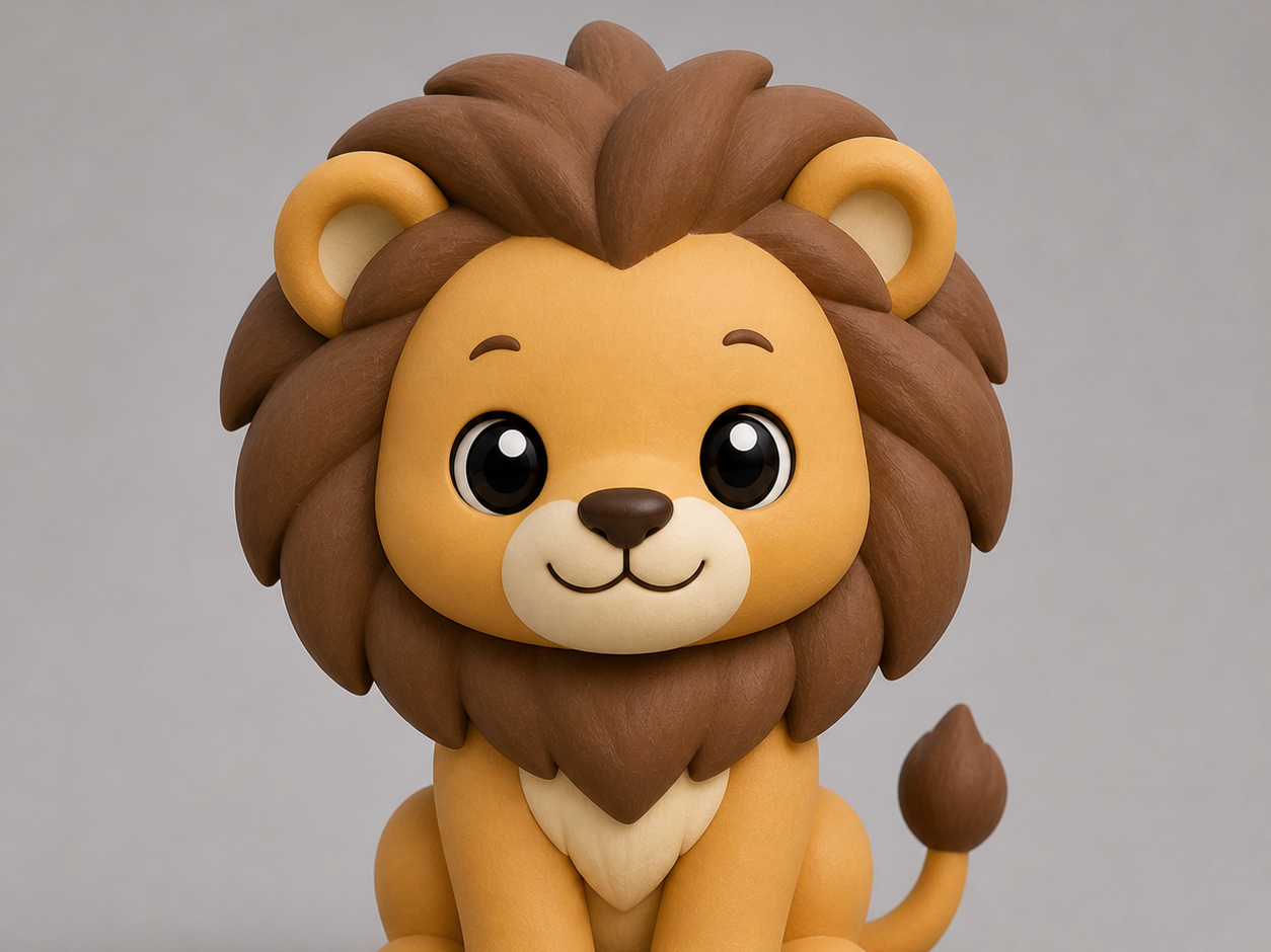 Kawaii Lion Figurine – Cute and Easy to Print
