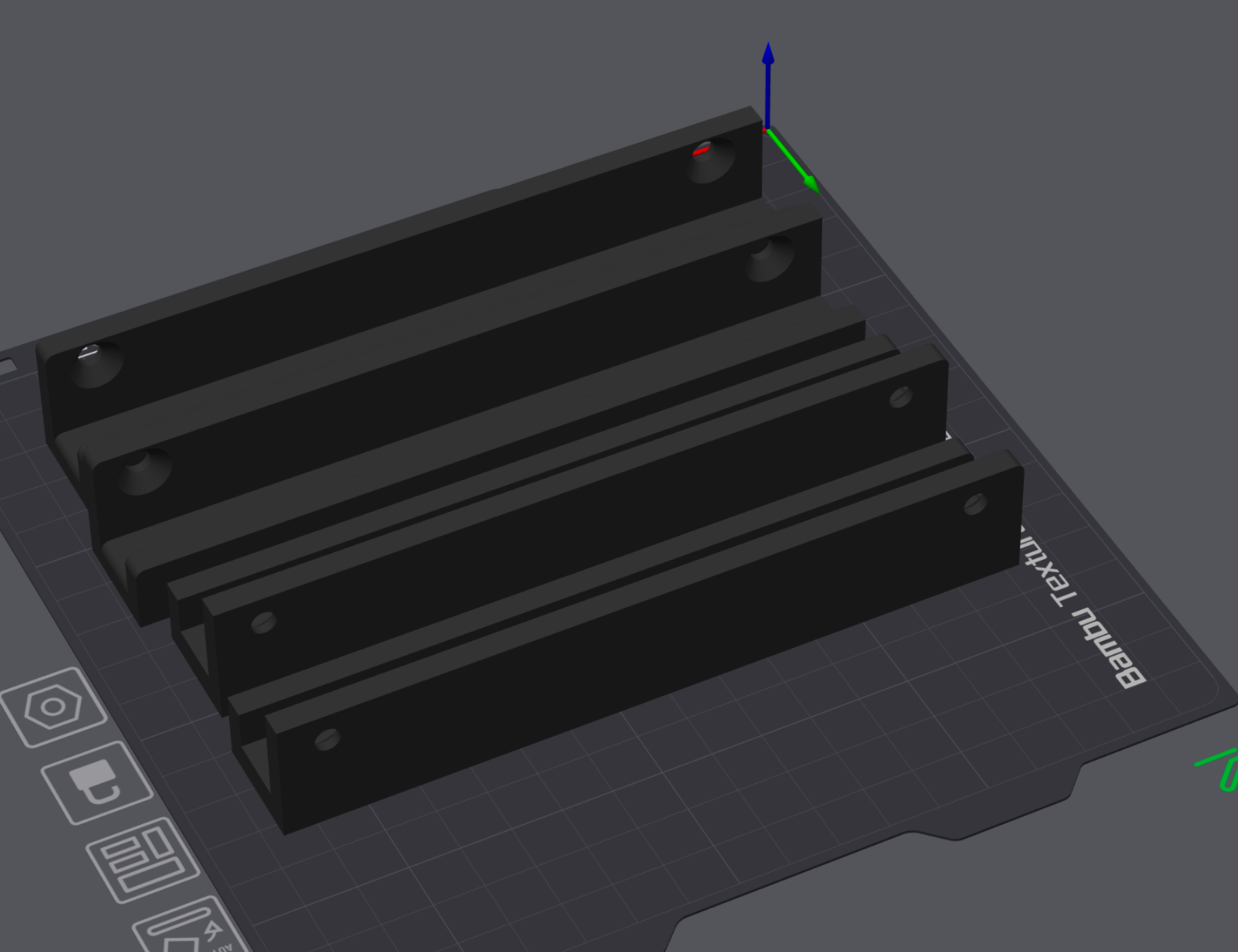 trofast under shelf/desk rails  trimmed for a1mini