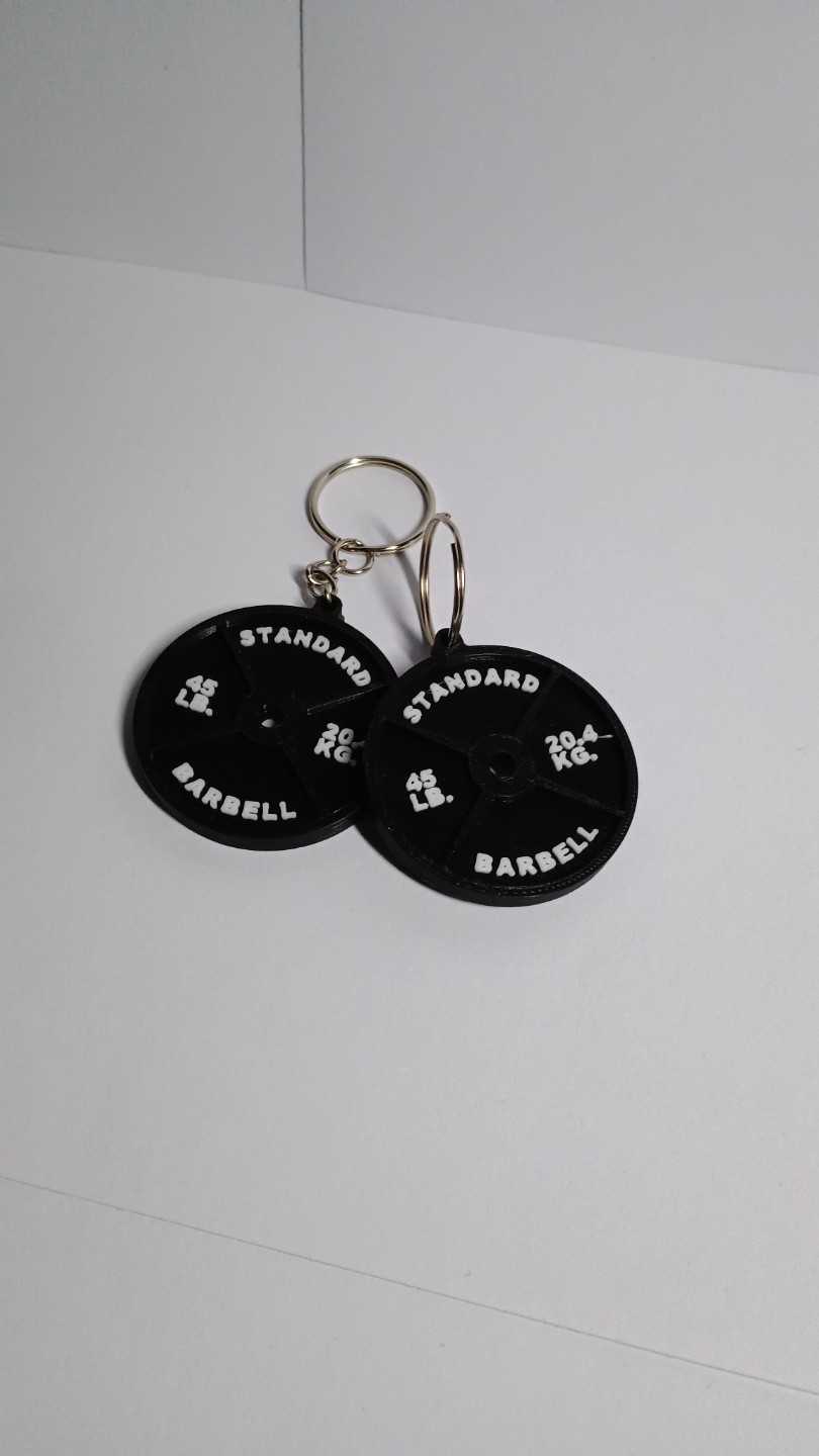 Old school keyring weight plate