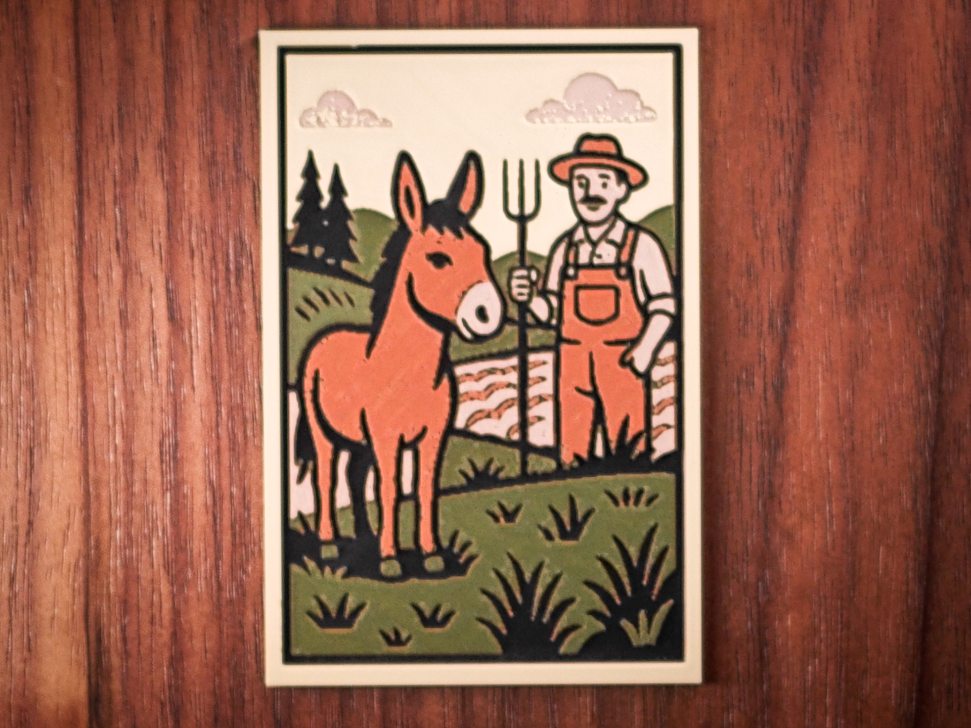Farmer and donkey