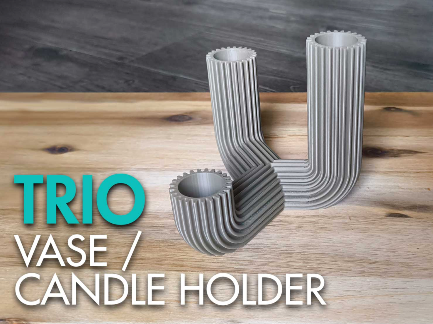 Trio Vase / Candle Holder (rib structure)