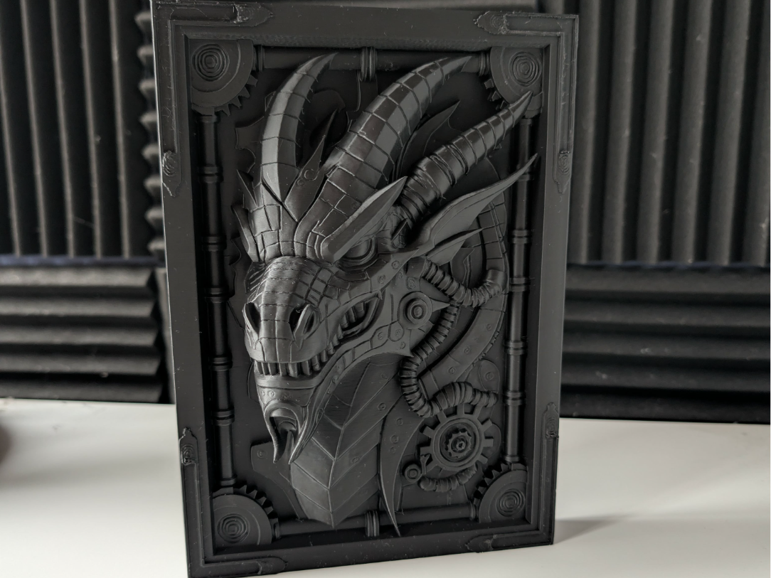Steampunk Dragon 3D Relief – Mechanical Wall Art