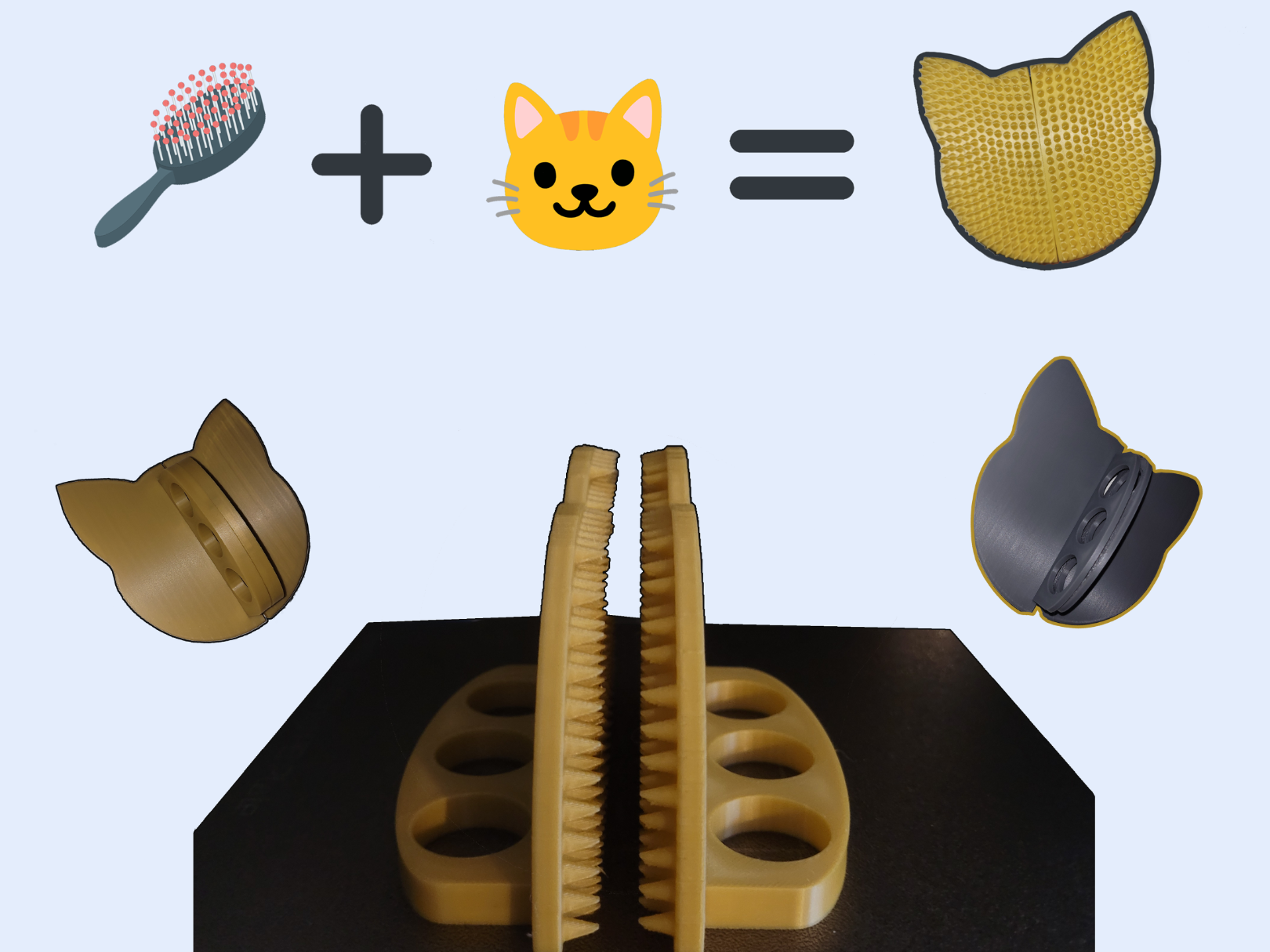 Cute Cat Grooming Brush