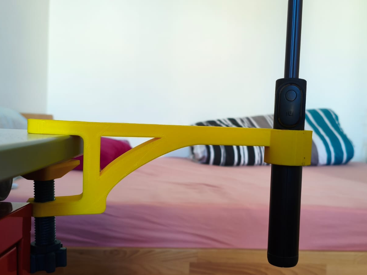 Selfie stick desk clamp