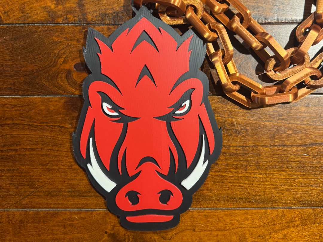 Arkansas Razorbacks Oversized Necklace Alt Logo