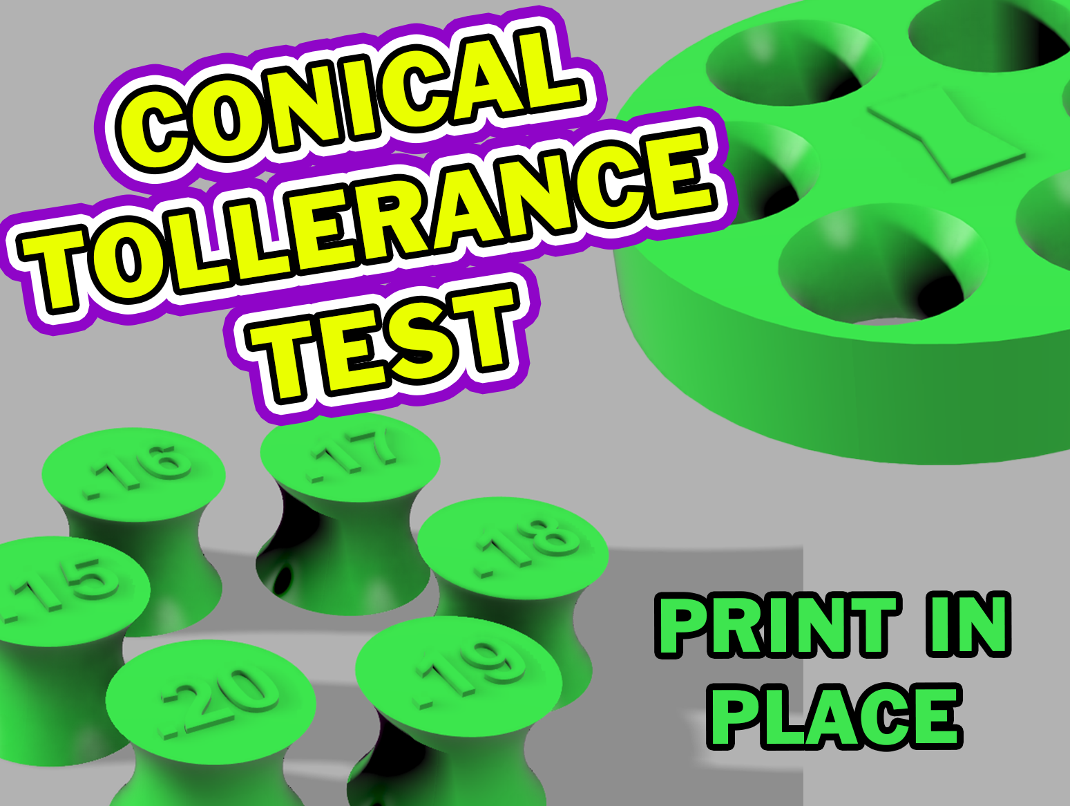 Conical tollerance test from 0,15 mm to 0,20 - Test tolleranza conica da 0,15 a 0,20