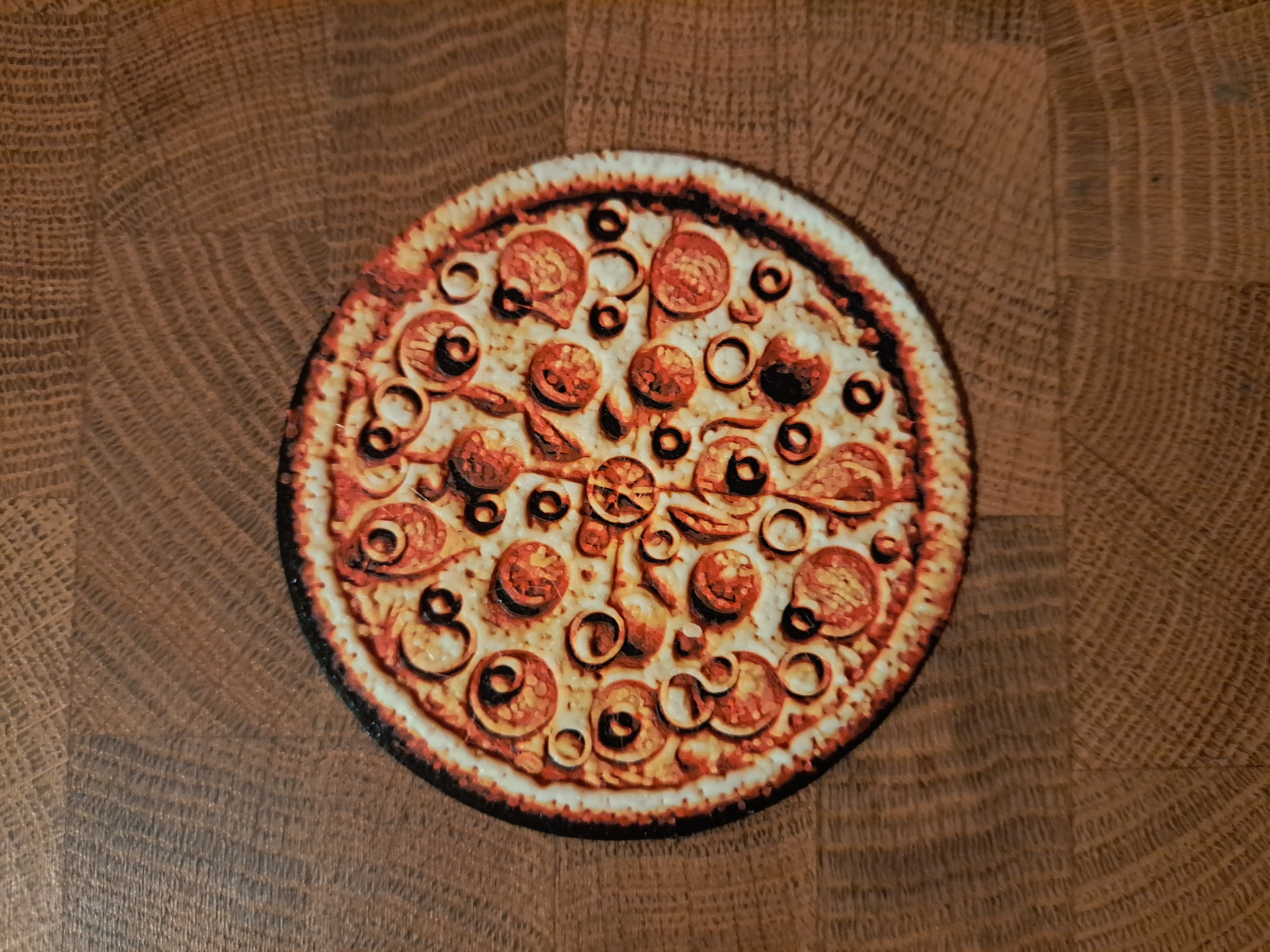 Pizza Coaster by HueForge 7cm diameter
