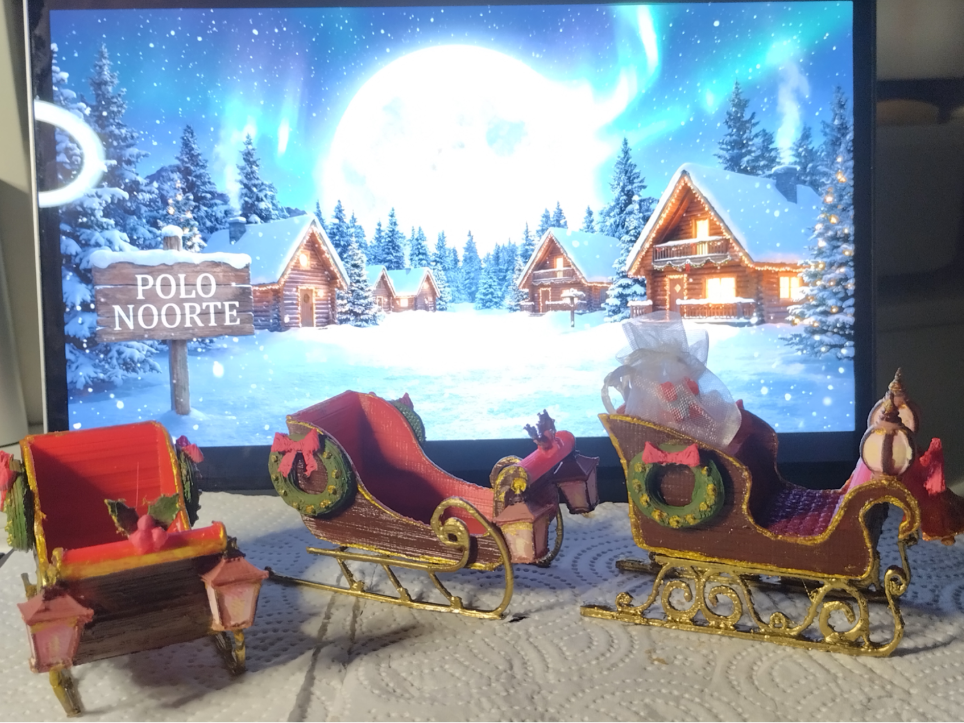 Super trineo SantaClaus con adornos
