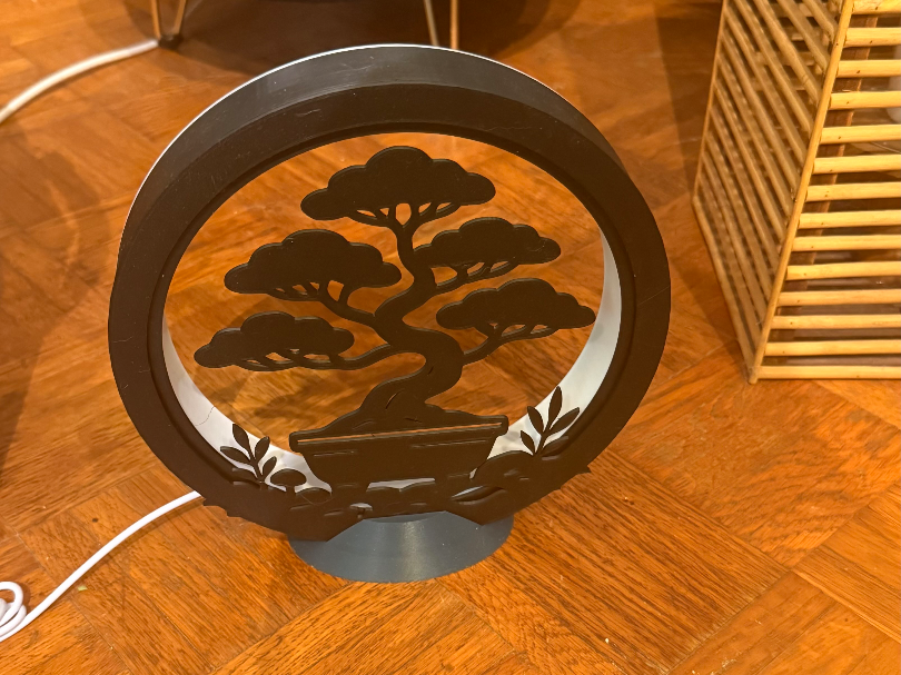 LED Ring Lampe v2 inkl. Rahmen mit Bonsai Motiv