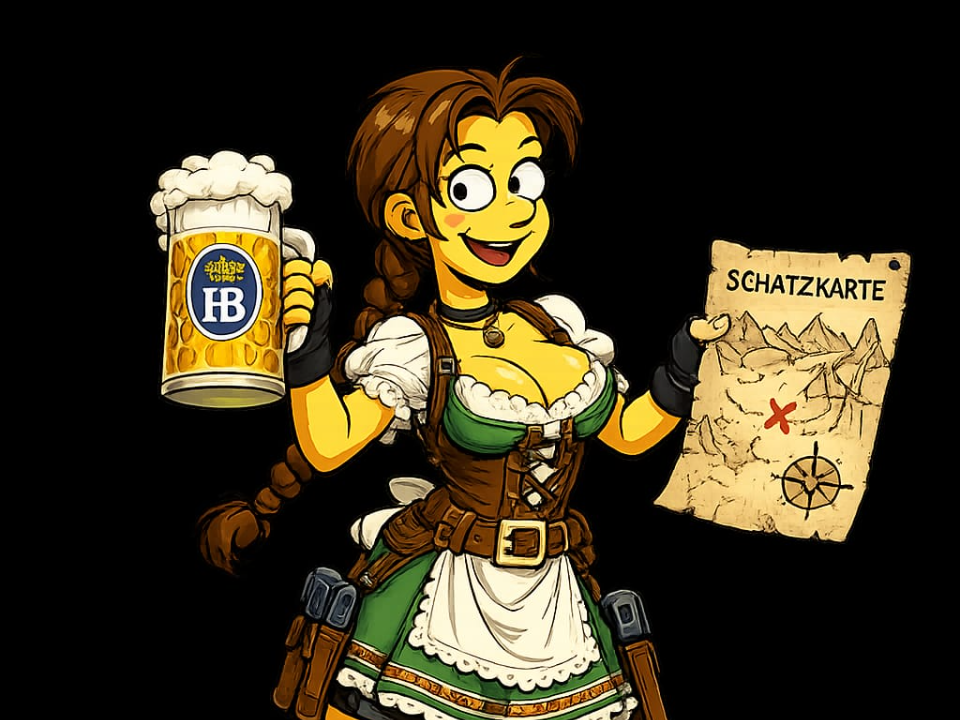 Lara Croft als Kellnerin