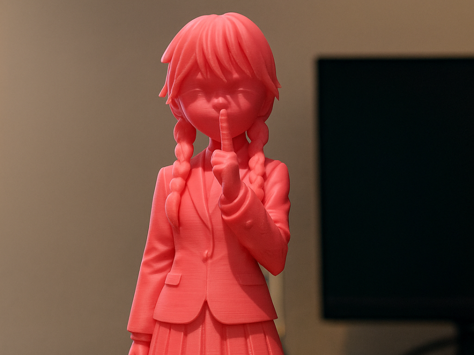 Figura 3D de Miércoles Addams (anime escolar)