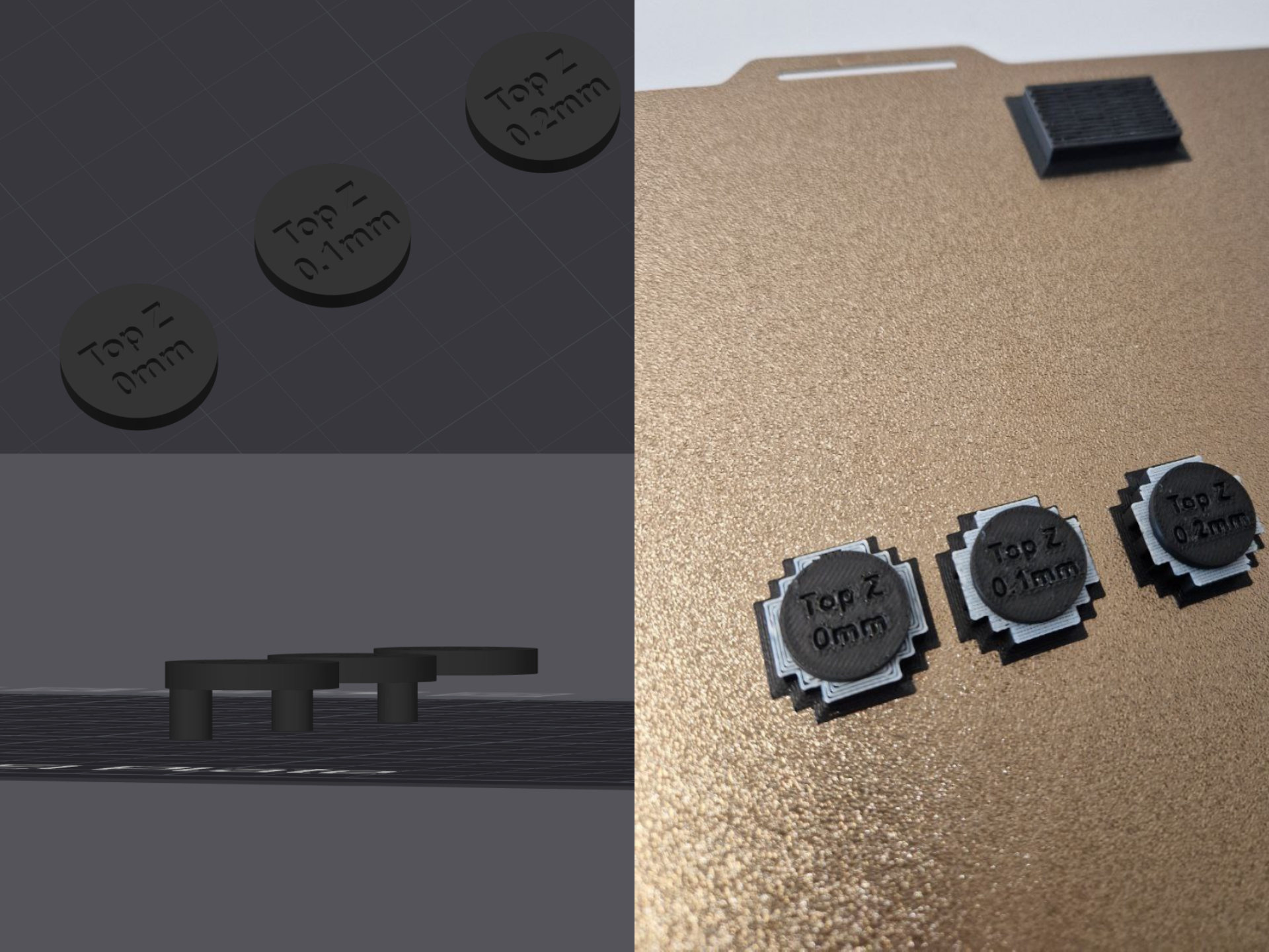 Support Top Z distance test PLA with PETG inteface
