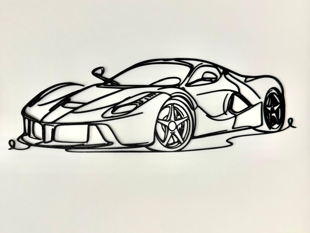 Exotic Supercar Line Art 3D Wall Decor